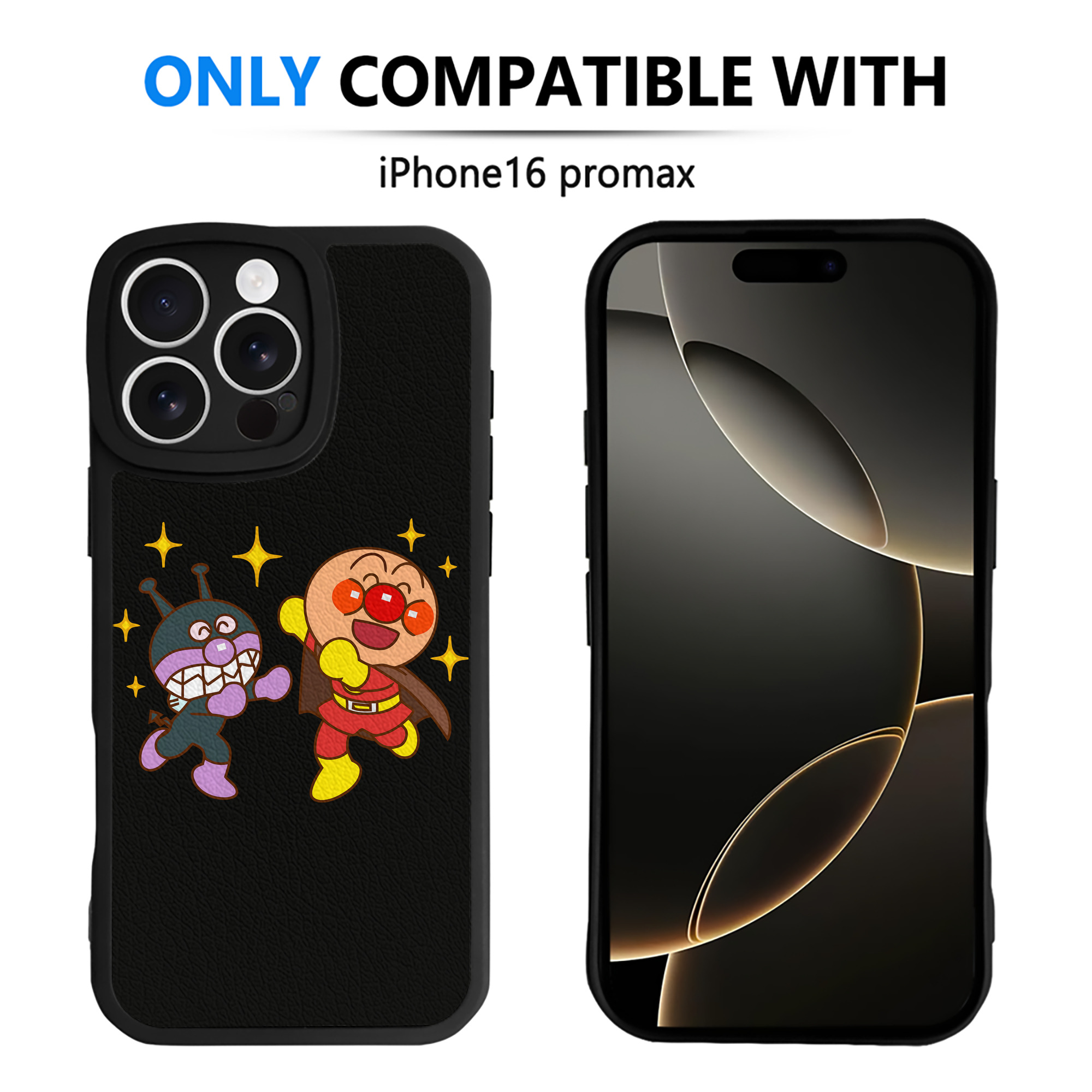 （画像用） アンパンマン Anpanman 【iPhone 16シリーズ対応】シリコンスマホケース（レザー調） 材質：シリコン
